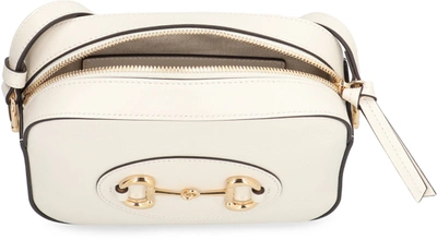 Shop Gucci Horsebit 1955 Leather Shoulder Bag In White