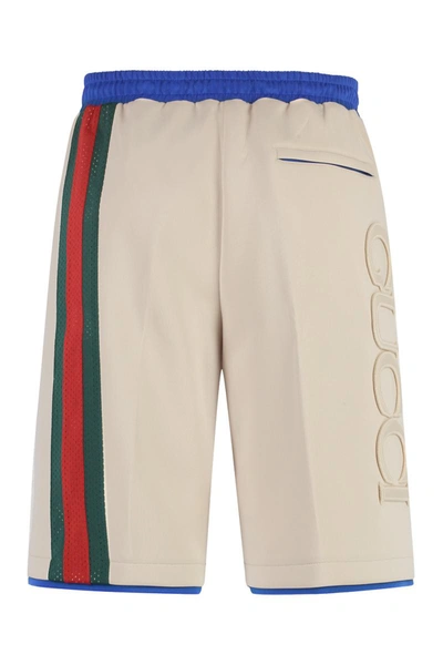 Shop Gucci Techno Fabric Bermuda-shorts In Panna