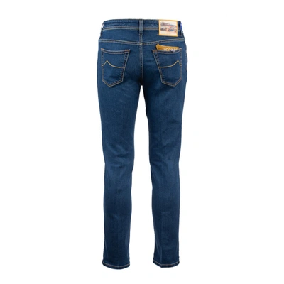 Jacob Cohen Blue Slim Five Pockets Jeans With Logo Patch In Blue