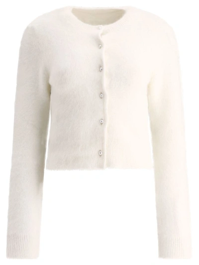 Shop Maison Margiela Angora-blend Cardigan In White