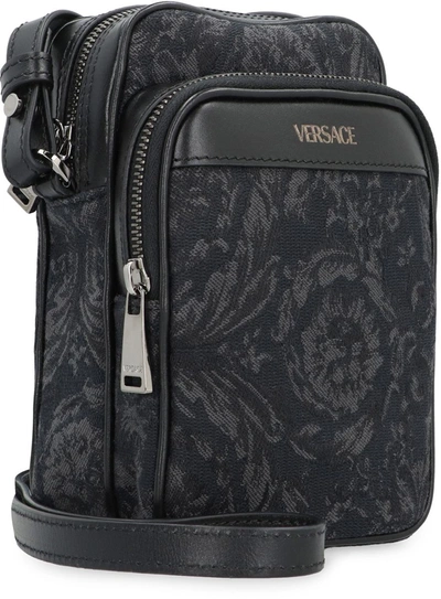 Shop Versace Athena Crossbody Bag In Black