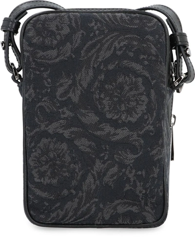 Shop Versace Athena Crossbody Bag In Black
