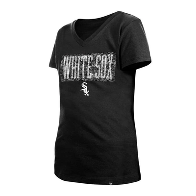 Shop New Era Girls Youth  Black Chicago White Sox Flip Sequin Team V-neck T-shirt