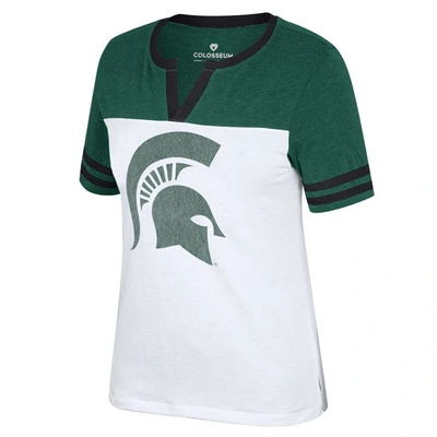 Shop Colosseum White/heather Green Michigan State Spartans Frost Yourself Notch Neck T-shirt