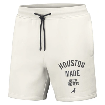 Shop Staple Nba X  Cream Houston Rockets Heavyweight Fleece Shorts