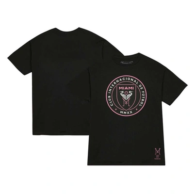 Shop Mitchell & Ness Black Inter Miami Cf Crest T-shirt