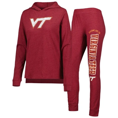 Shop Concepts Sport Maroon Virginia Tech Hokies Long Sleeve Hoodie T-shirt & Pants Sleep Set