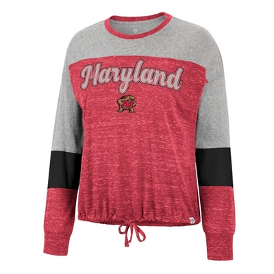 Shop Colosseum Red Maryland Terrapins Joanna Tie Front Long Sleeve T-shirt