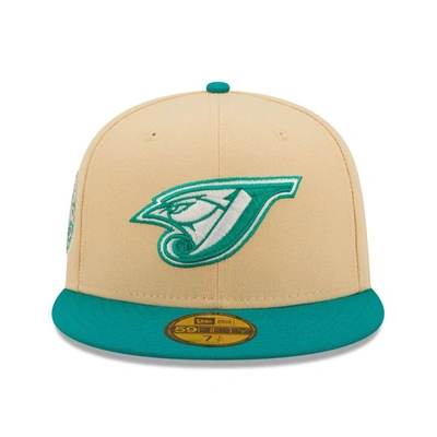 Shop New Era Natural/teal Toronto Blue Jays Mango Forest 59fifty Fitted Hat