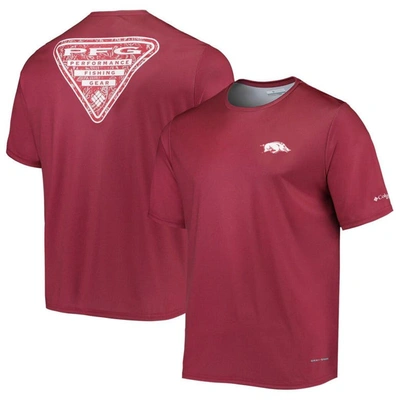 Shop Columbia Cardinal Arkansas Razorbacks Terminal Tackle Omni-shade T-shirt