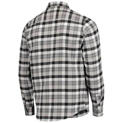Shop Antigua Black/gray Vegas Golden Knights Ease Plaid Button-up Long Sleeve Shirt