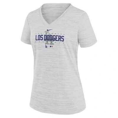 Shop Nike White Los Angeles Dodgers City Connect Velocity Practice Performance V-neck T-shirt