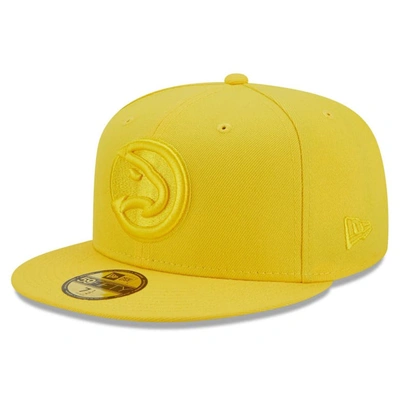 Shop New Era Yellow Atlanta Hawks Color Pack 59fifty Fitted Hat