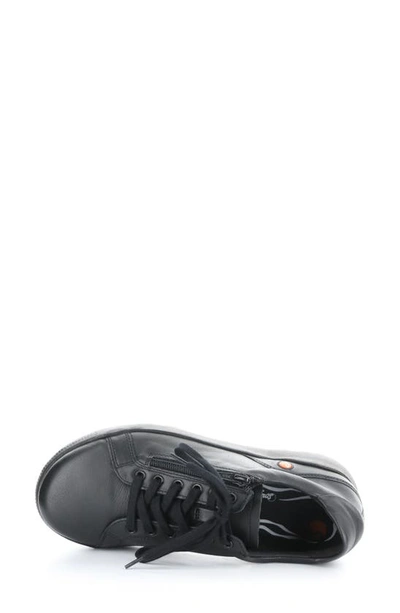 Shop Softinos By Fly London Whiz Sneaker In Black Smooth Leather