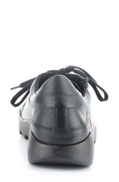 Shop Softinos By Fly London Whiz Sneaker In Black Smooth Leather