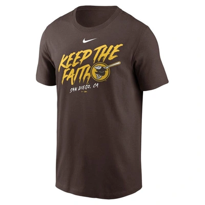 Shop Nike Heathered Gray San Diego Padres Keep The Faith Local Team T-shirt In Brown