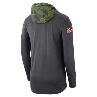 Shop Jordan Brand Anthracite Michigan Wolverines Military Long Sleeve Hoodie T-shirt