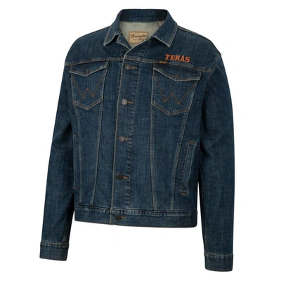 Shop Colosseum X Wrangler Navy Texas Longhorns Retro Button-up Denim Jacket