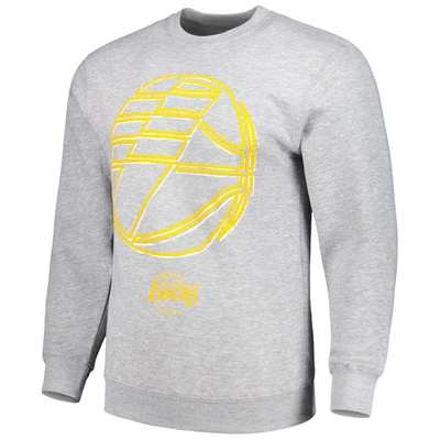 Shop Stadium Essentials Unisex   Heather Gray Los Angeles Lakers Element Logo Pop Pullover Sweatshirt