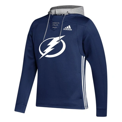 Shop Adidas Originals Adidas Blue Tampa Bay Lightning Skate Lace Primeblue Team Pullover Hoodie