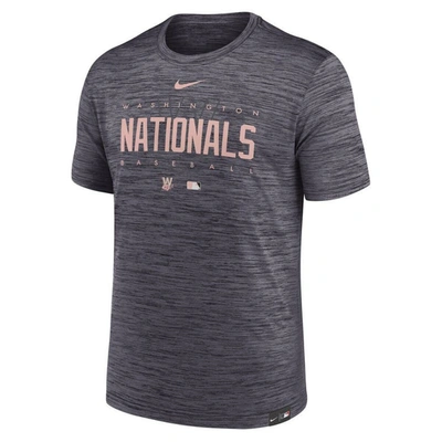 Shop Nike Charcoal Washington Nationals City Connect Velocity Practice Performance T-shirt