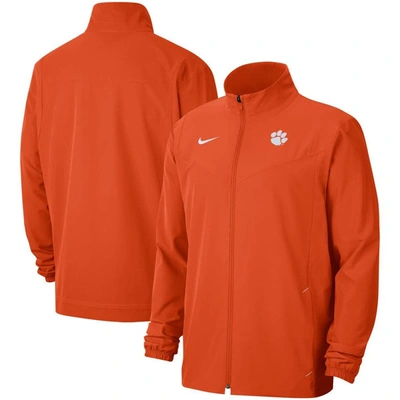 Shop Nike Orange Clemson Tigers 2021 Sideline Full-zip Jacket
