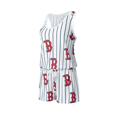 Shop Concepts Sport White Boston Red Sox Reel Pinstripe Knit Romper