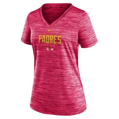 Shop Nike Pink San Diego Padres City Connect Velocity Practice Performance V-neck T-shirt