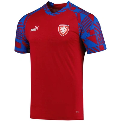 Shop Puma Red Czech Republic National Team Pre-match V-neck Top