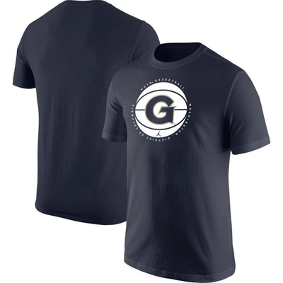 Shop Jordan Brand Navy Georgetown Hoyas Basketball Logo T-shirt