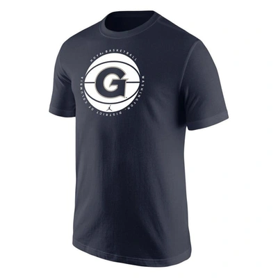 Shop Jordan Brand Navy Georgetown Hoyas Basketball Logo T-shirt