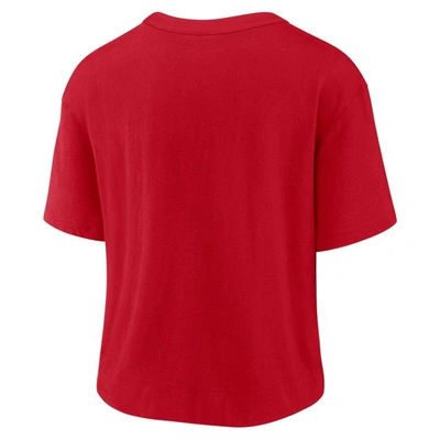 Shop Nike Red/white St. Louis Cardinals Line Up High Hip Fashion T-shirt