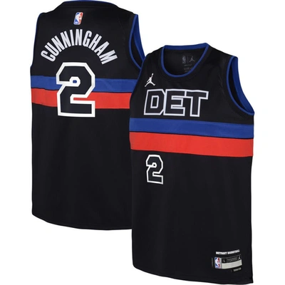 Shop Jordan Brand Youth  Cade Cunningham Black Detroit Pistons Swingman Jersey