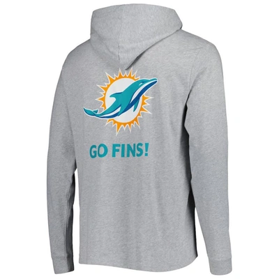 Shop Vineyard Vines Heathered Gray Miami Dolphins Local Long Sleeve Hoodie T-shirt In Heather Gray