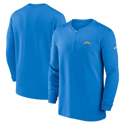 Shop Nike Powder Blue Los Angeles Chargers 2023 Sideline Performance Long Sleeve Tri-blend Quarter-zip T