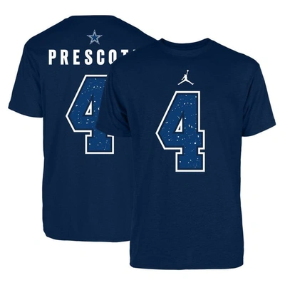 Shop Jordan Brand Dak Prescott Navy Dallas Cowboys Name & Number T-shirt