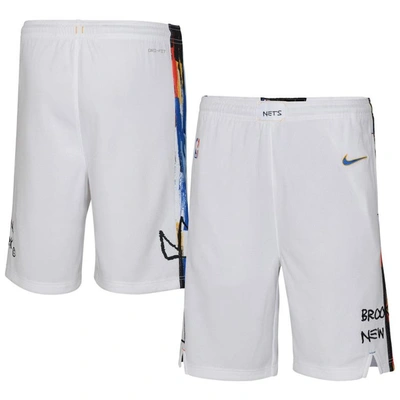 Shop Jordan Brand Youth  White Brooklyn Nets 2022/23 City Edition Swingman Shorts