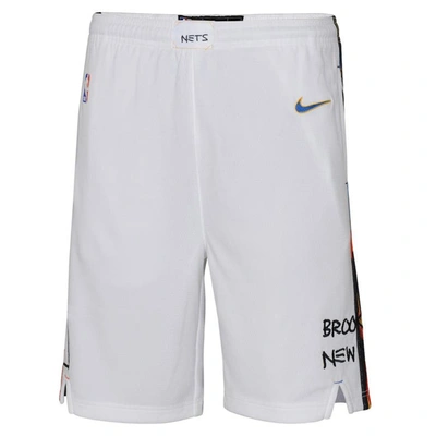 Shop Jordan Brand Youth  White Brooklyn Nets 2022/23 City Edition Swingman Shorts