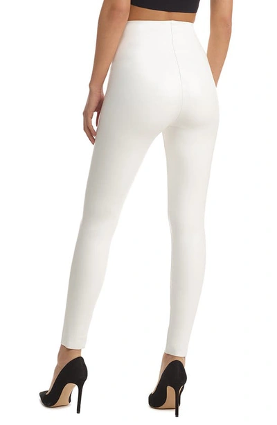 Shop Commando Control Top Faux Leather Leggings In White