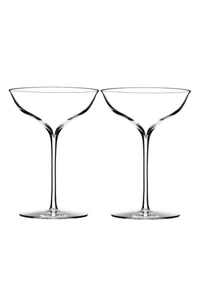 Shop Waterford Elegance Set Of 2 Fine Crystal Champagne Coupes In Clear
