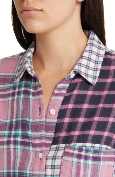 Shop Rails Lakin Mixed Plaid Button-up Shirt In Rose Agave Mixed Plaid
