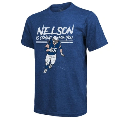 Shop Majestic Threads Quenton Nelson Royal Indianapolis Colts Tri-blend Player T-shirt