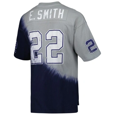 Shop Mitchell & Ness Emmitt Smith Navy/gray Dallas Cowboys Retired Player Name & Number Diagonal Tie-dye
