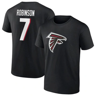 Shop Fanatics Branded Bijan Robinson Black Atlanta Falcons Icon Name & Number T-shirt