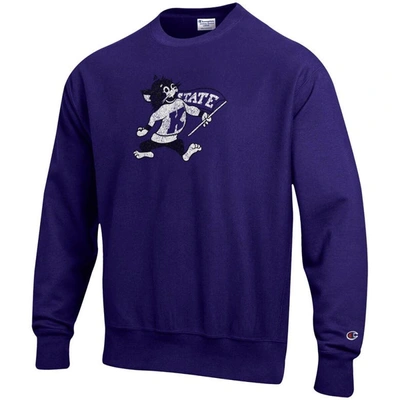 Shop Champion Purple Kansas State Wildcats Vault Logo Reverse Weave Pullover Sweatshirt