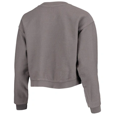 Shop League Collegiate Wear Graphite Oregon Ducks Classic Corded Timber Crop Pullover Sweatshirt