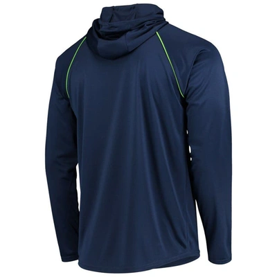 Shop Starter Navy Seattle Seahawks Raglan Long Sleeve Hoodie T-shirt