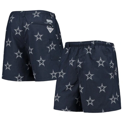 Shop Columbia Navy Dallas Cowboys Backcast Ii Omni-shade Swim Shorts