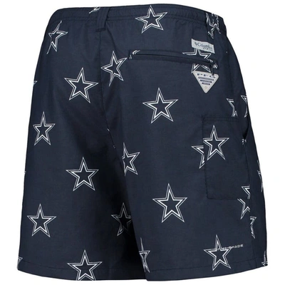 Shop Columbia Navy Dallas Cowboys Backcast Ii Omni-shade Swim Shorts