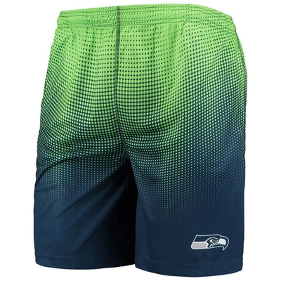 Shop Foco College Navy/neon Green Seattle Seahawks Pixel Gradient Training Shorts